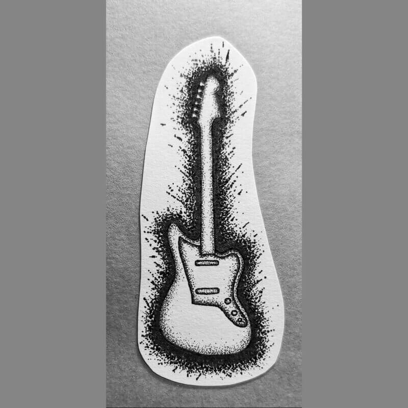 tatouage flash guitare rock fender musique